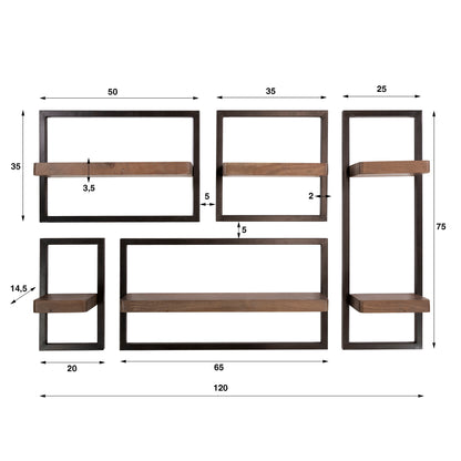 Wandschap Carve set/5