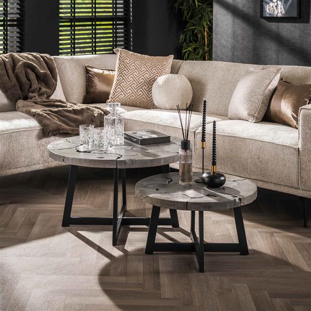 Salontafelset Boomstam Grey