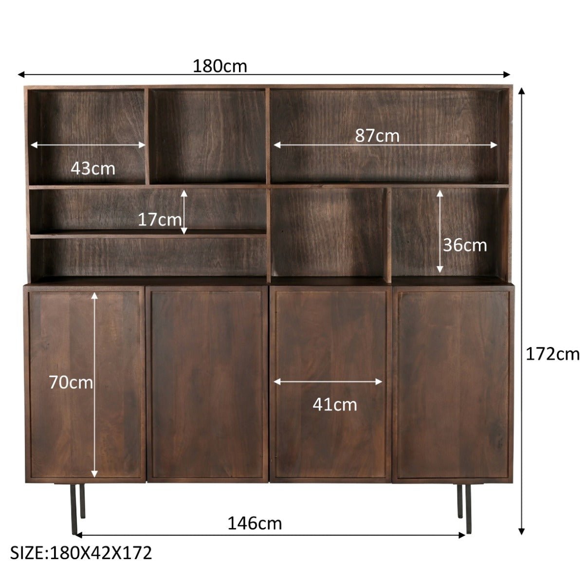 Elan Brown 180cm - Industrieelinhuis.nl