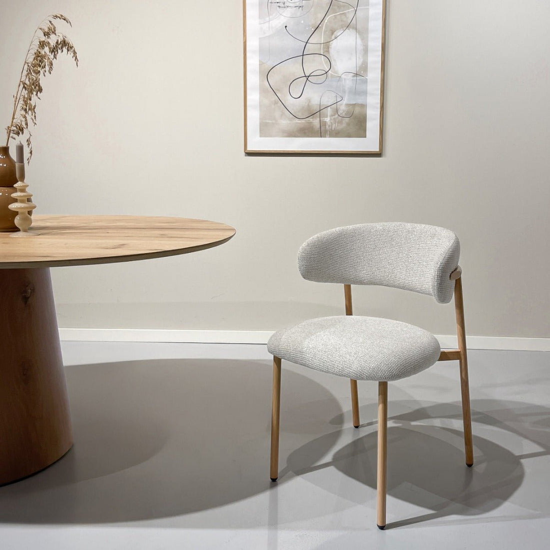 Japandi Eetkamerstoel Micah Beige