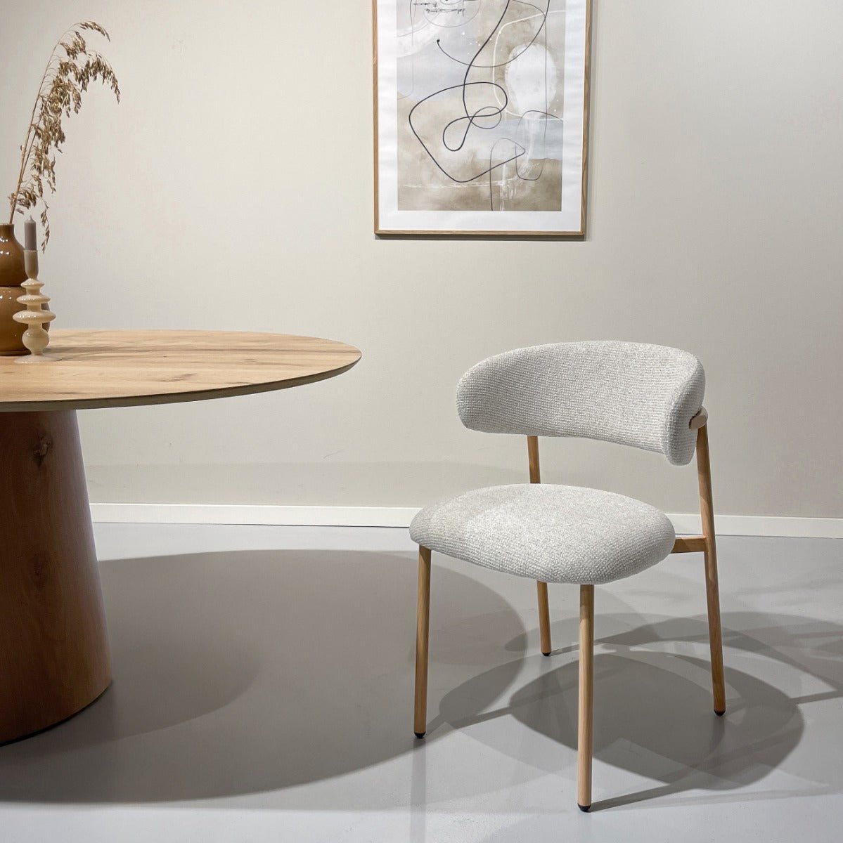 Japandi Eetkamerstoel Micah Beige