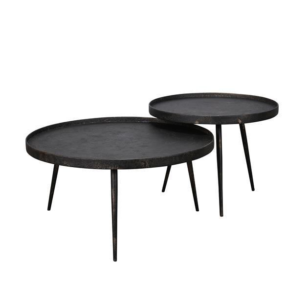 Salontafelset Rond Lyla Zwart Metallic