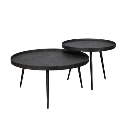 Salontafelset Rond Lyla Zwart Metallic