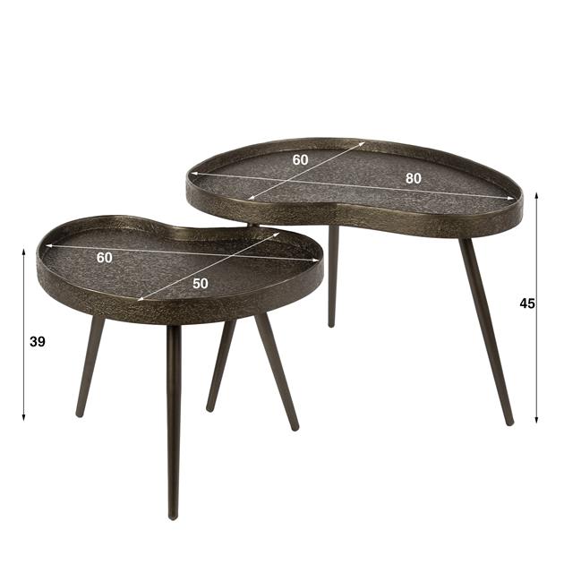 Salontafel Contour niervormig set/2