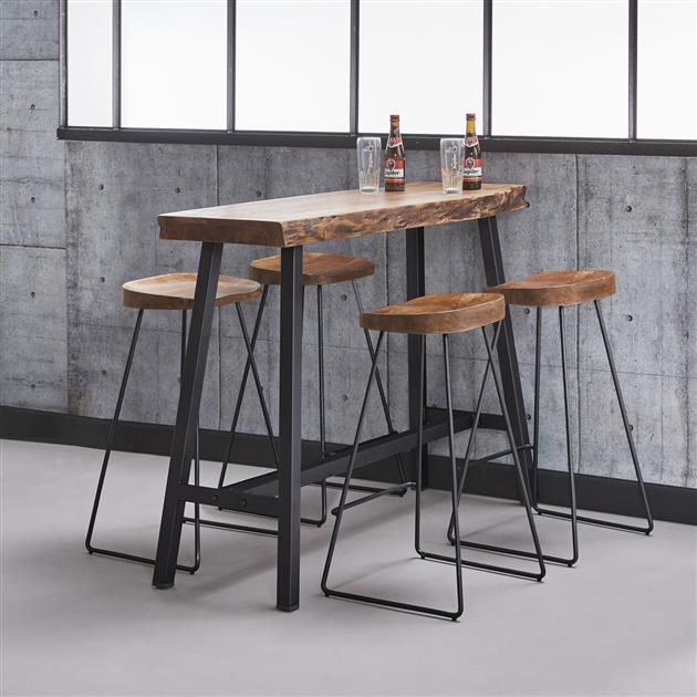 Barkruk Houten zitting Ally - Industrieelinhuis.nl