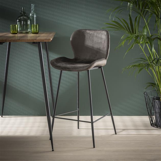 Barkruk Velvet Nova Antraciet - Industrieelinhuis.nl