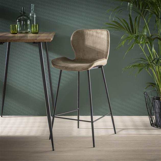 Barkruk Velvet Nova Taupe - Industrieelinhuis.nl
