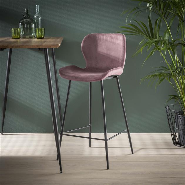 Barkruk Velvet Nova Roze - Industrieelinhuis.nl