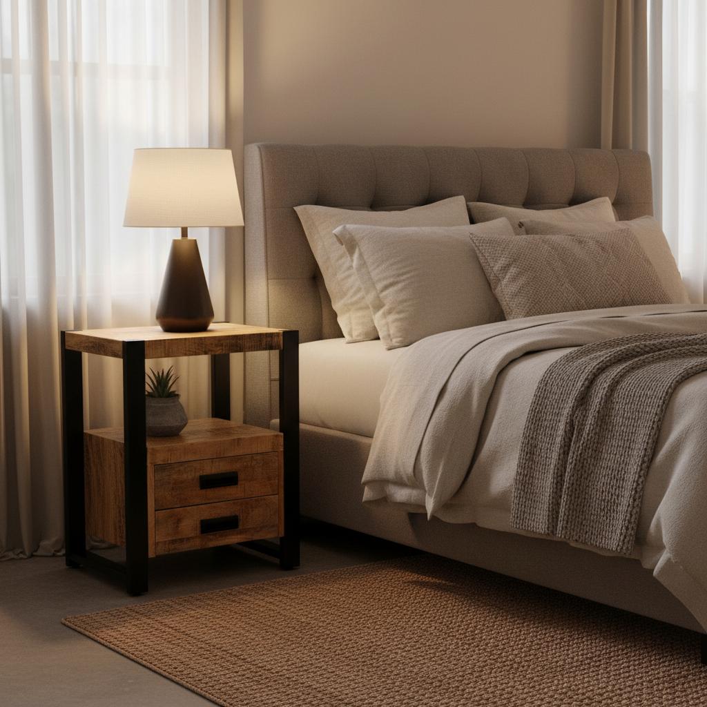 Nachtkastje Britt – de stijlvolle sfeermaker voor in jouw interieur - Industrieelinhuis.nl