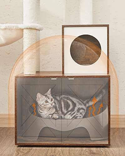 Krabpaal voor katten met kattenbak Vintage Bruin - Industrieelinhuis.nl
