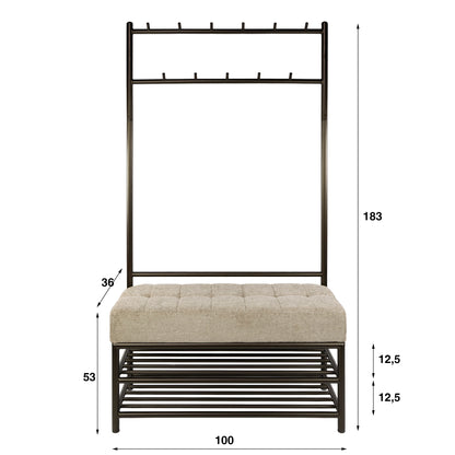 Garderoberek met zitdeel Luno