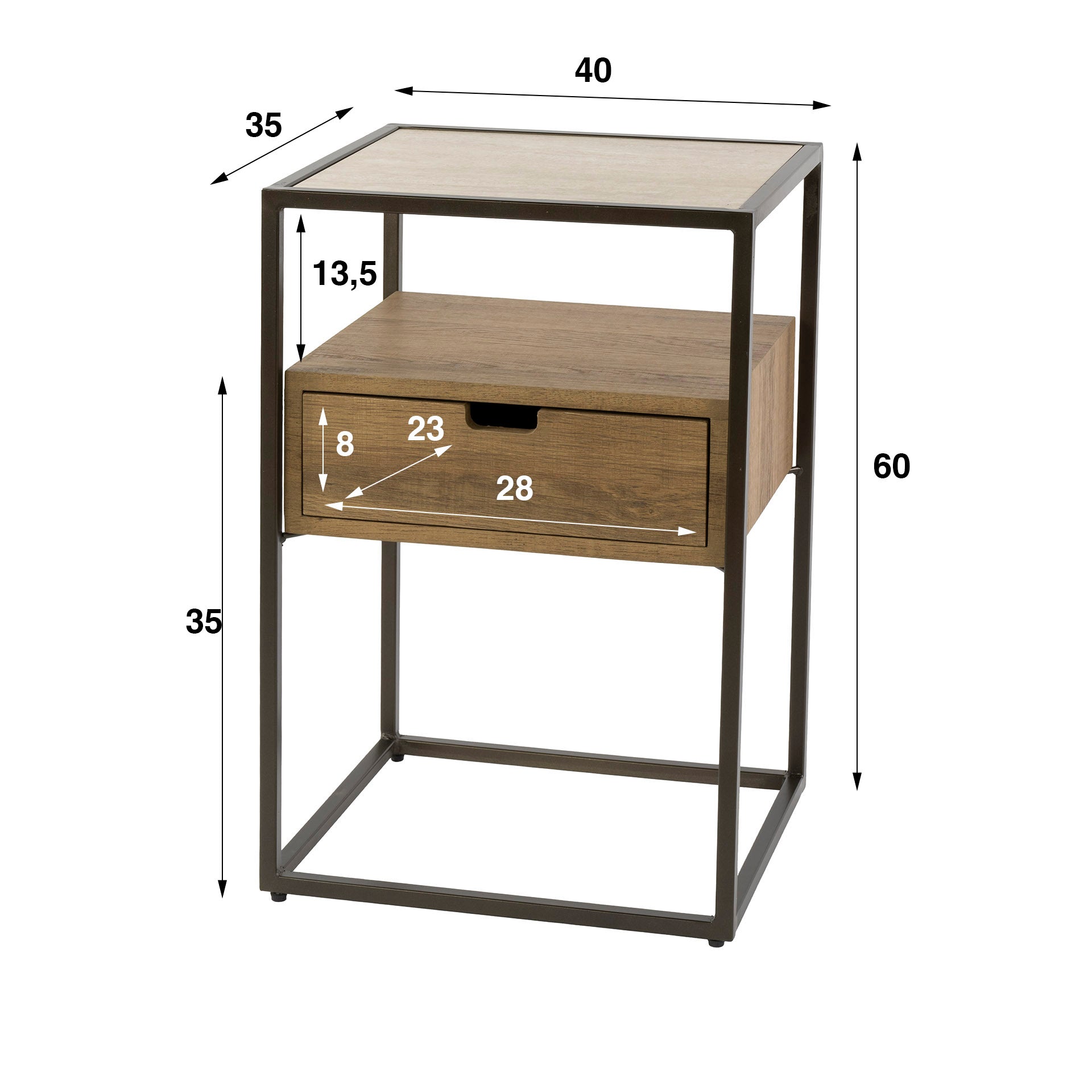 Nachtkastje met lade Cas