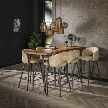 Barkruk Sasha Beige Boucle - Industrieelinhuis.nl