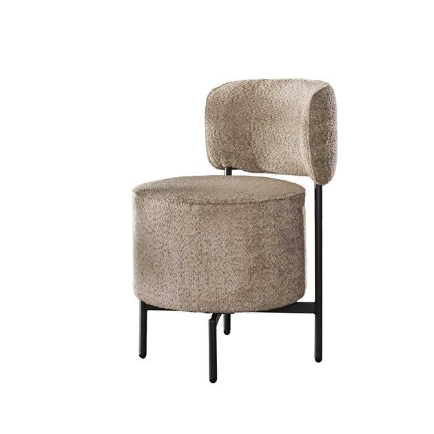Eetkamerstoel Draaibaar Bowie Taupe Boucle - Industrieelinhuis.nl