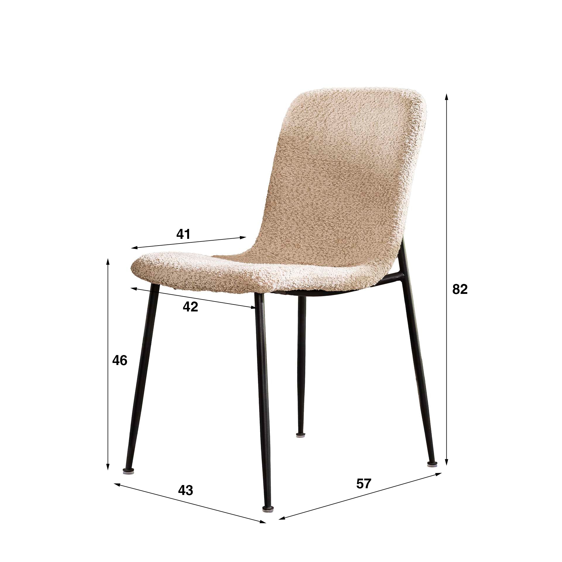 Teddy Eetkamerstoel Tune Beige (bestellen per 4) - Industrieelinhuis.nl