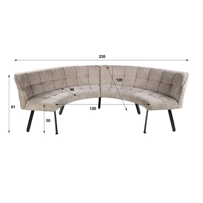 Eetkamerbank Raster rond 2DLG