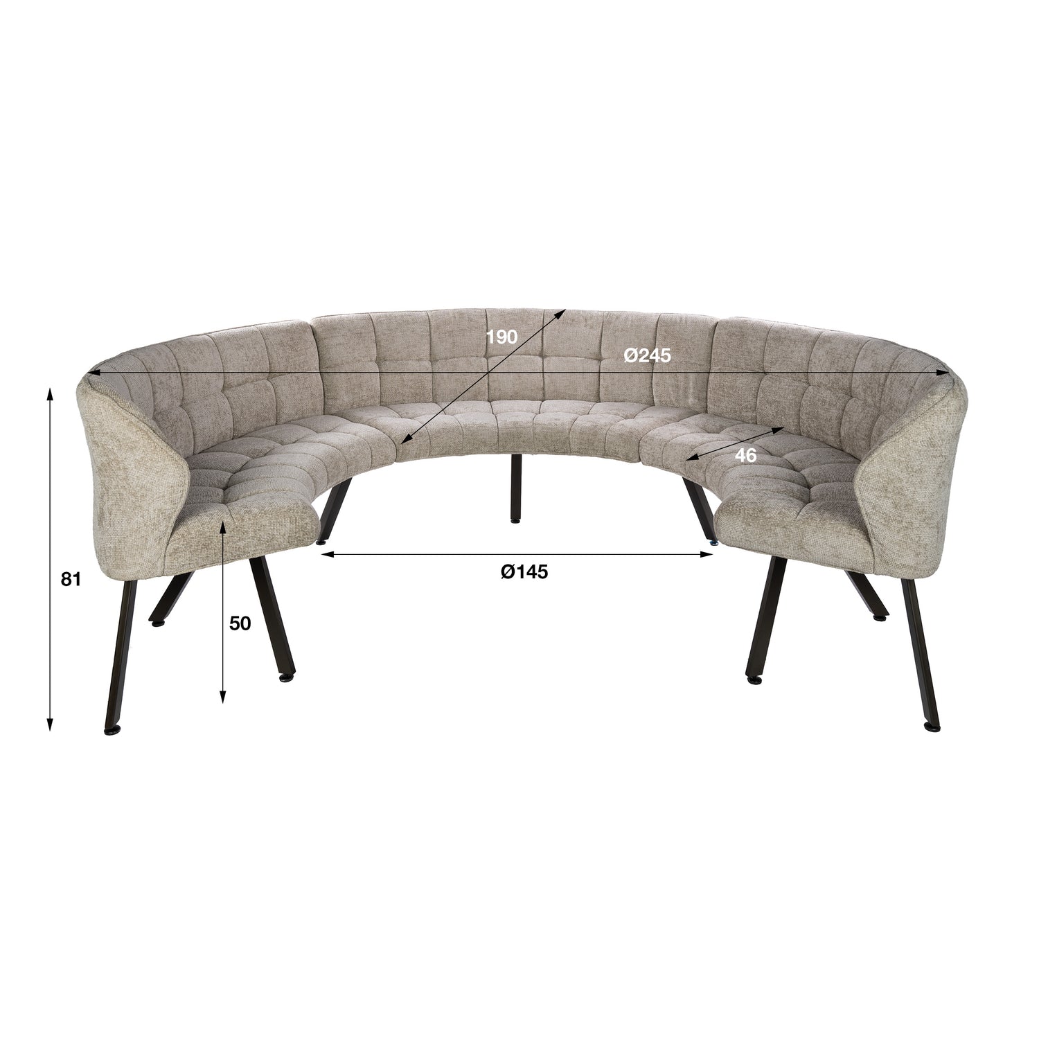 Eetkamerbank Raster rond 3DLG