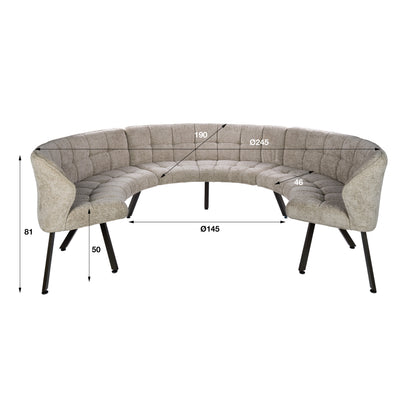 Eetkamerbank Raster rond 3DLG