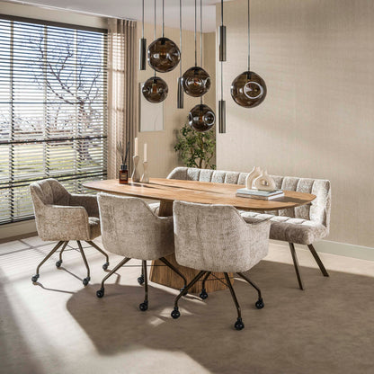 Armstoel met wielen Raster Zand - Industrieelinhuis.nl