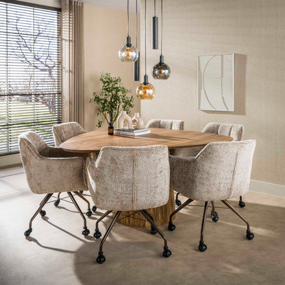 Armstoel met wielen Raster Zand - Industrieelinhuis.nl