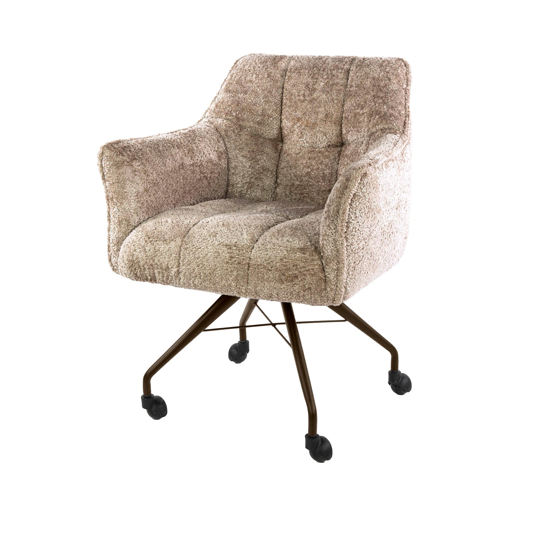 Armstoel met wielen Raster Zand - Industrieelinhuis.nl