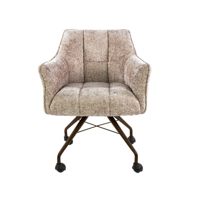 Armstoel met wielen Raster Beige - Industrieelinhuis.nl