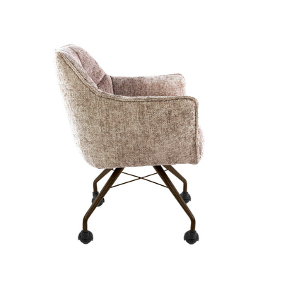 Armstoel met wielen Raster Beige - Industrieelinhuis.nl