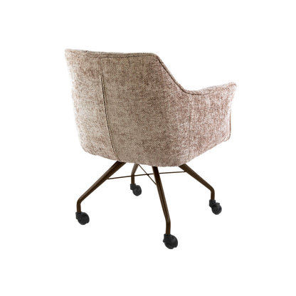 Armstoel met wielen Raster Beige - Industrieelinhuis.nl