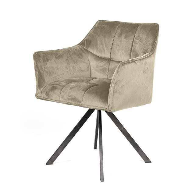Eetkamerstoel Rodin Taupe Velours - Industrieelinhuis.nl