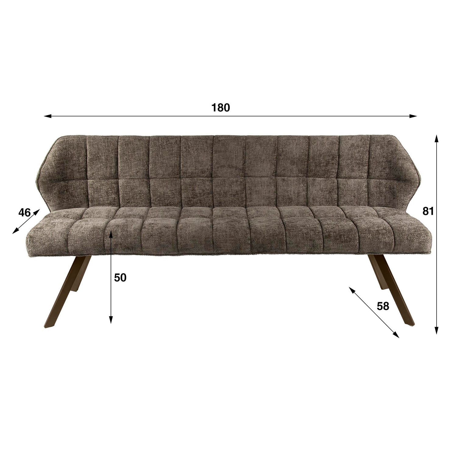 Eetkamerbank Raster Bruin - Industrieelinhuis.nl