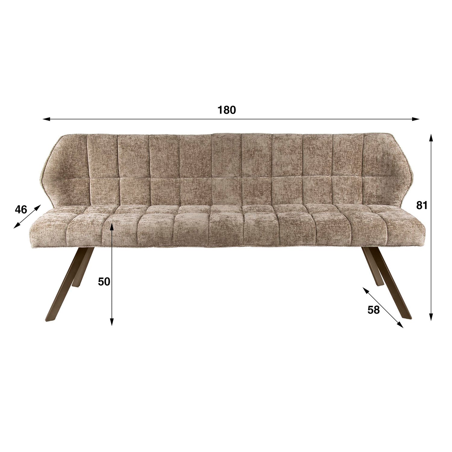 Eetkamerbank Raster Taupe - Industrieelinhuis.nl