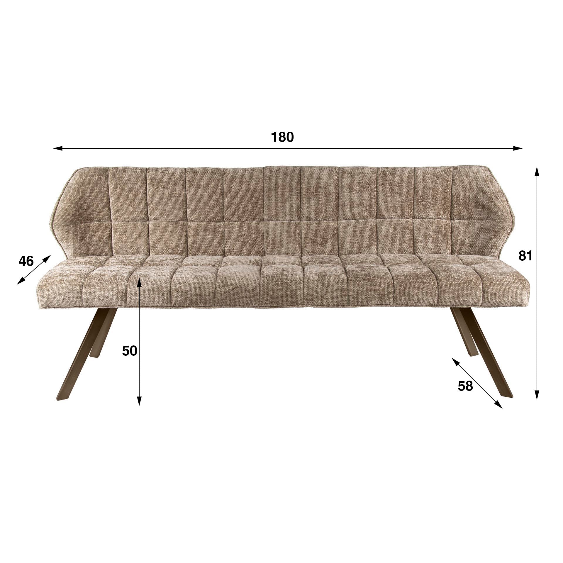 Eetkamerbank Raster Taupe - Industrieelinhuis.nl