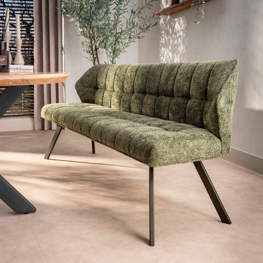 Eetkamerbank Raster Mosgroen - Industrieelinhuis.nl