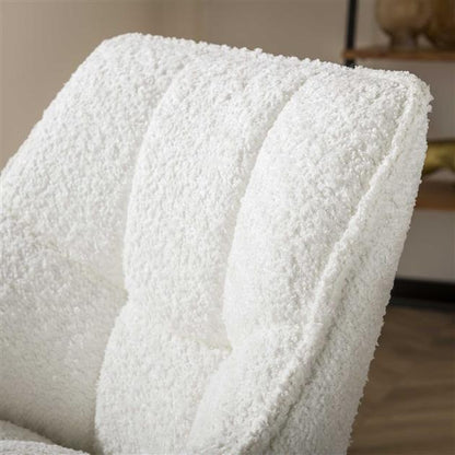 Barstoel Rodin draaibaar Wit Boucle - Industrieelinhuis.nl