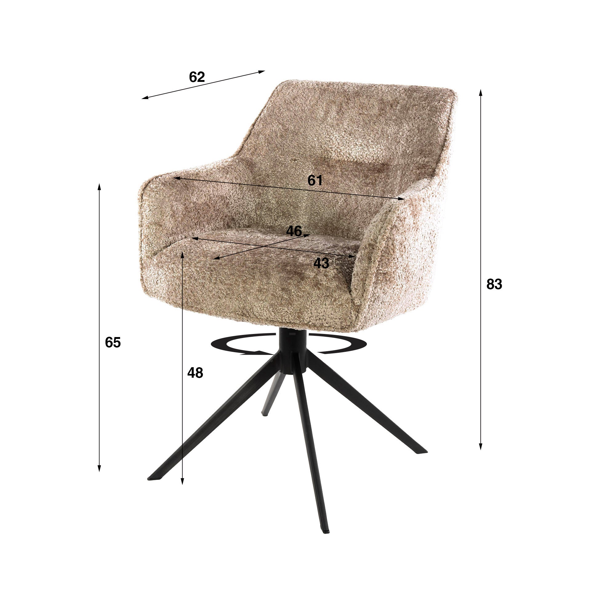 Armstoel Pull draaibaar (alleen verkrijgbaar per 2)