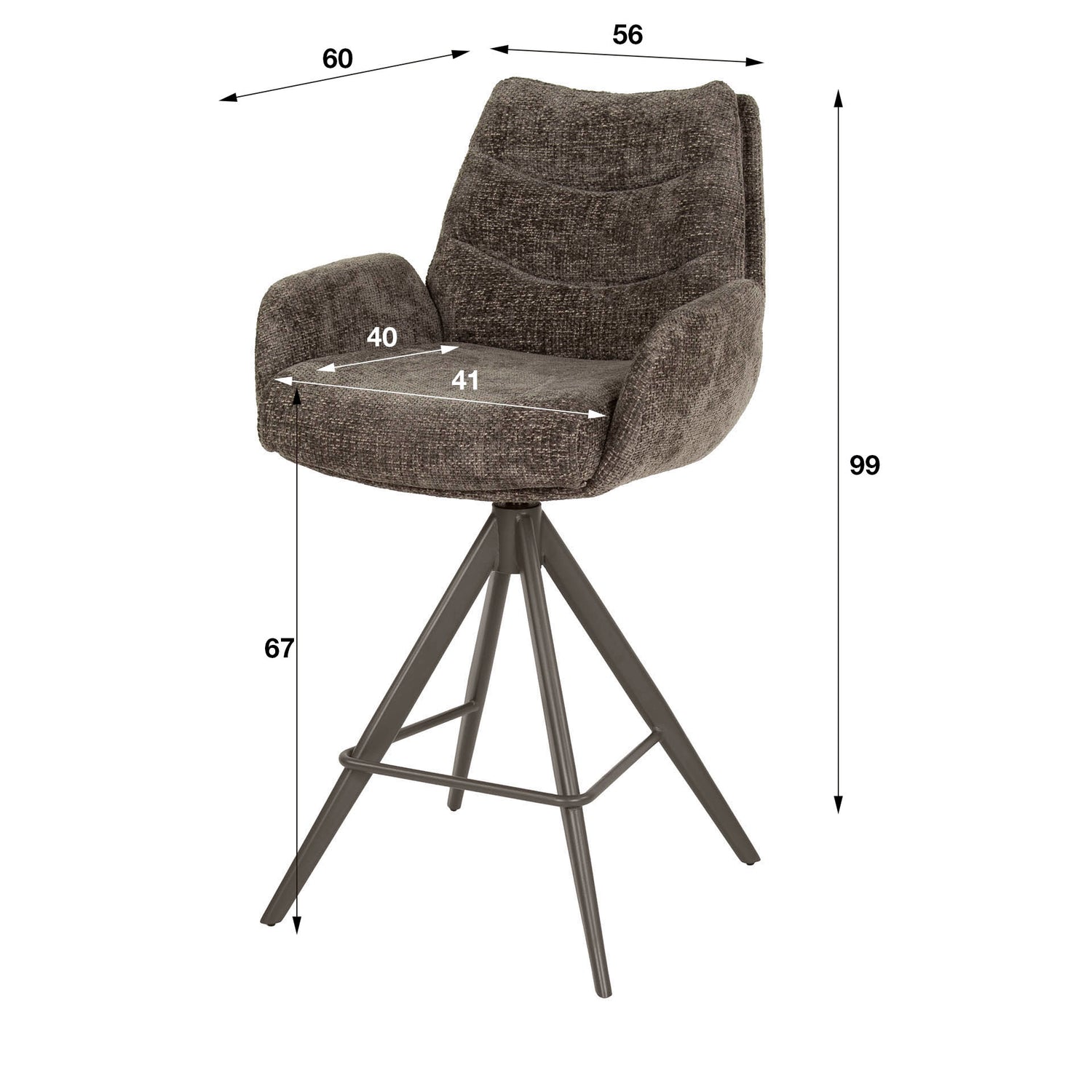 Barstoel Lounge draaibaar VPE2
