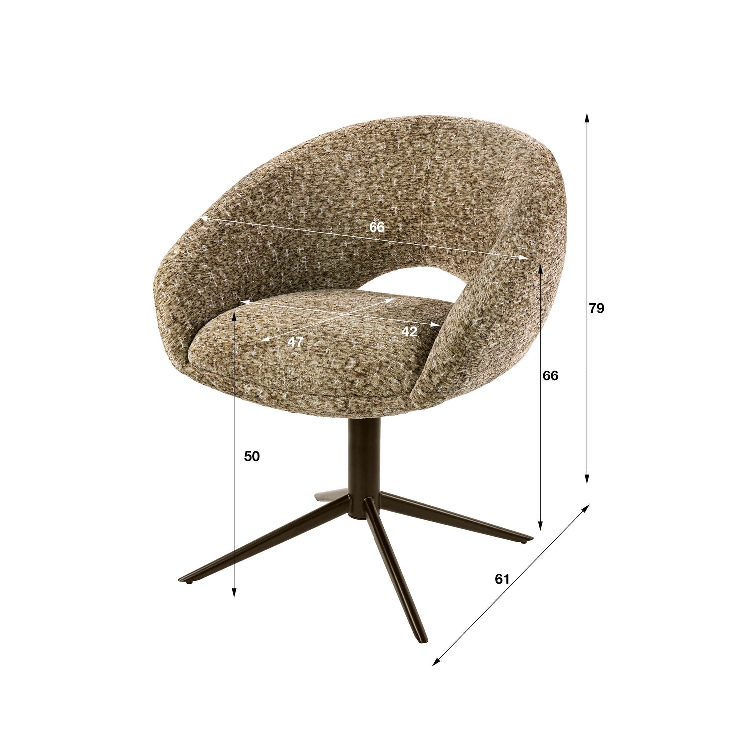 Draaibare eetkamerstoel Cupa Taupe