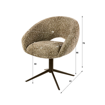 Draaibare eetkamerstoel Cupa Taupe