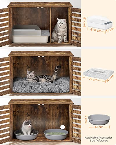 COSTWAY Kattenkast – Kattenbak Kast met Dubbele Deuren, Krasmat, Open Plank en 2 Vakjes, Kattenmand voor Huisdieren – Zwart COSTWAY Kattenkast – Kattenbak Kast met Dubbele Deuren, Krasmat, Open Plank en 2 Vakjes, Kattenmand voor Huisdieren – Zwart