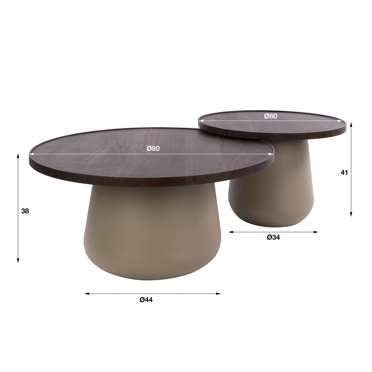 Salontafel Dune rond set/2
