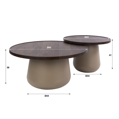Salontafel Dune rond set/2