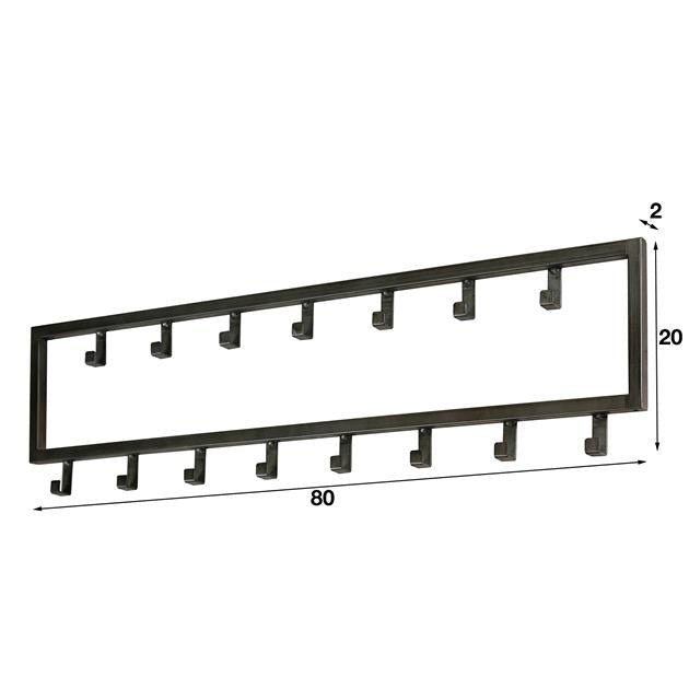 Wandkapstok Industrieel Max Zilver 15 haken - Industrieelinhuis.nl