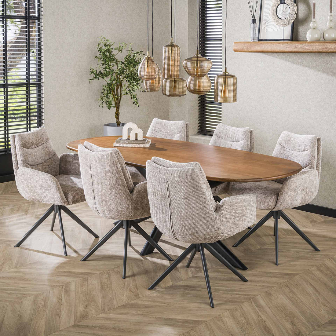 Organische eetkamertafel Cleo 215 cm - Industrieelinhuis.nl