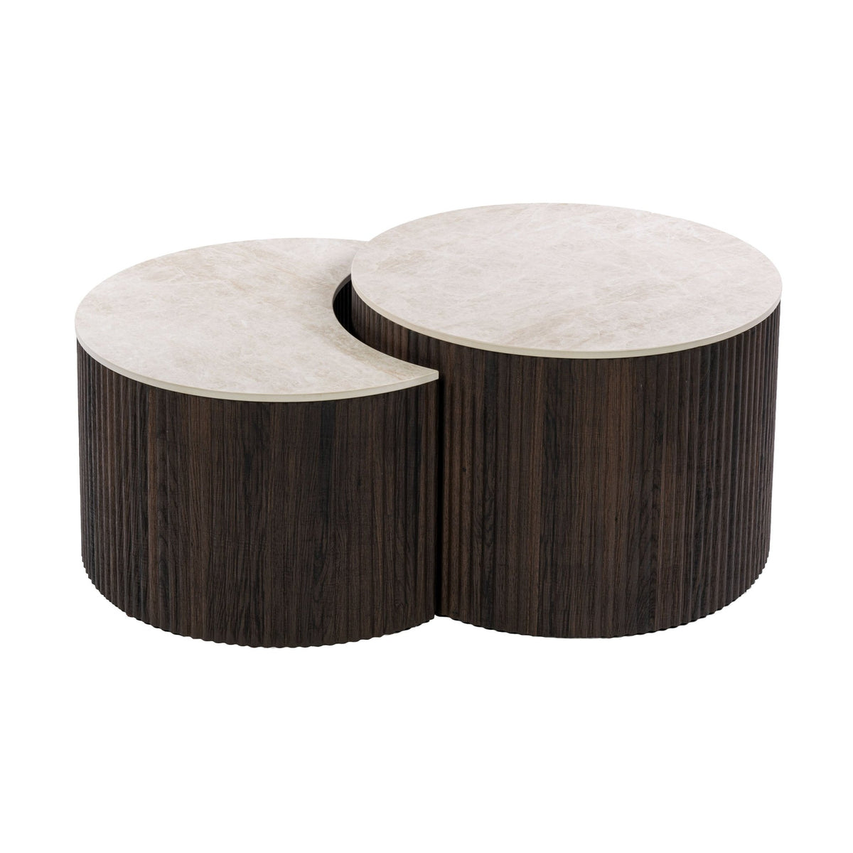Salontafel Ceramo half rond set/2