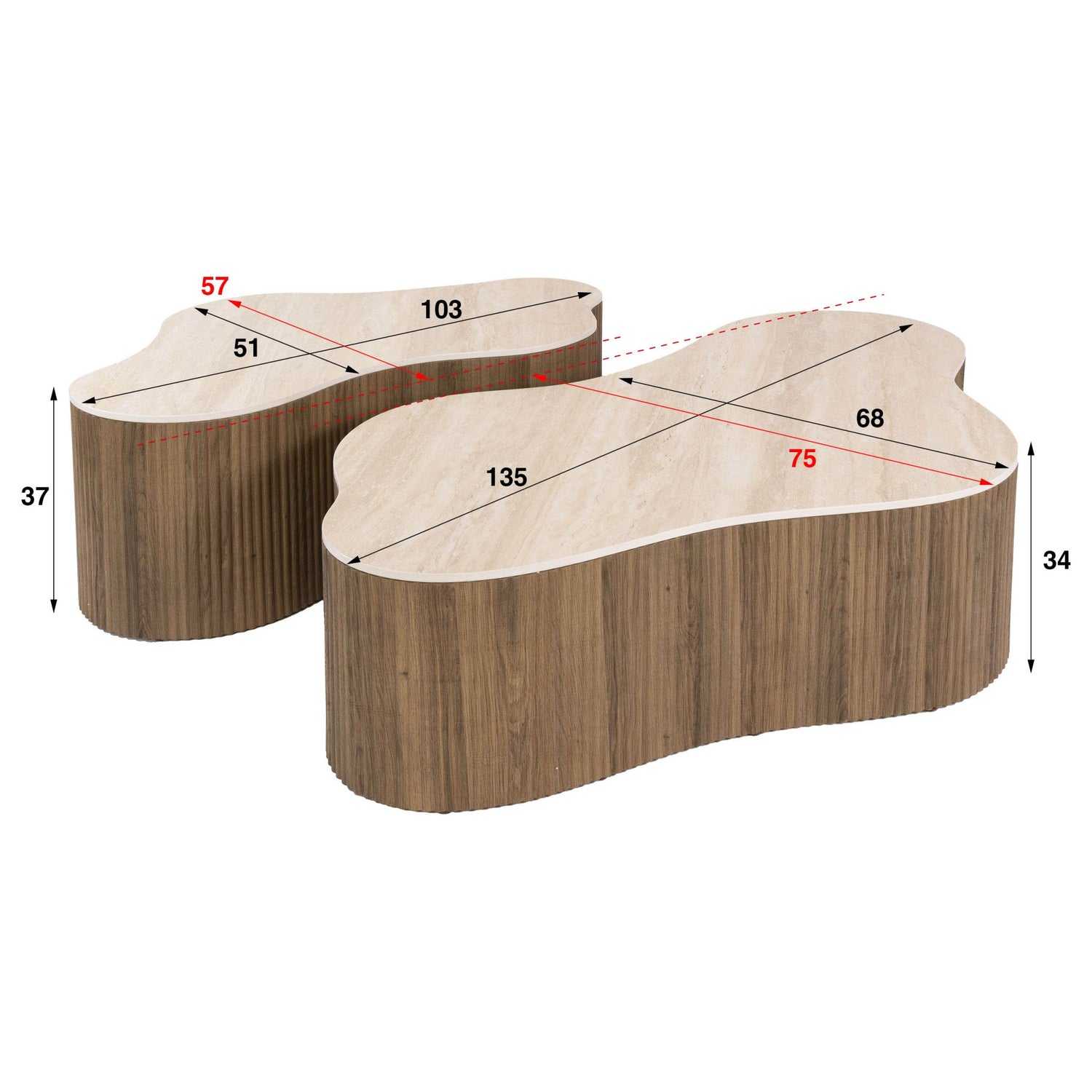Salontafel Ceramo grande set/2