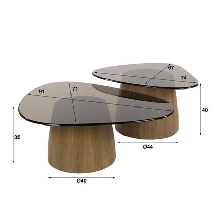Salontafel Tinto driehoekig set/2