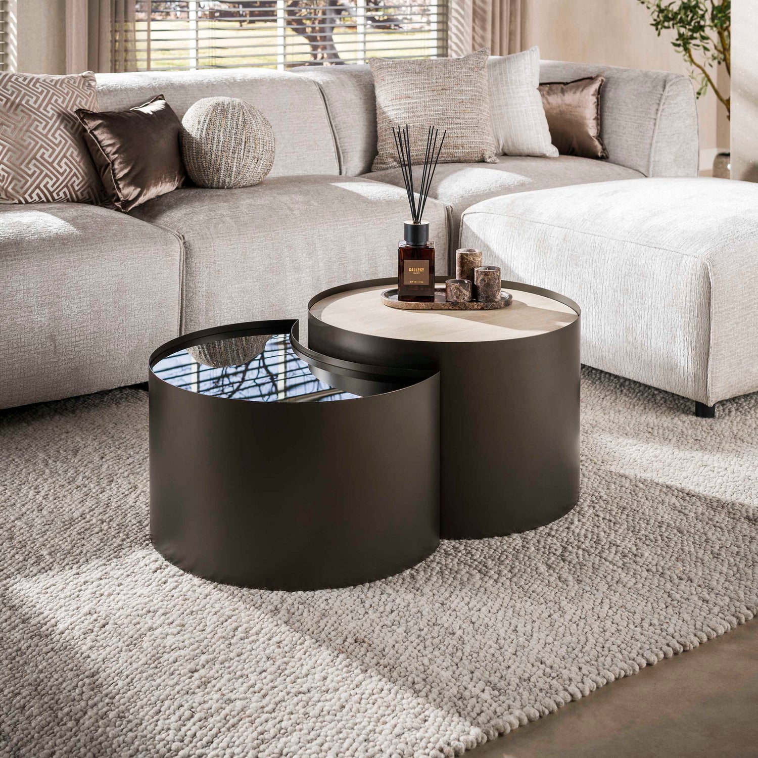 Salontafel Metal half moon set/2