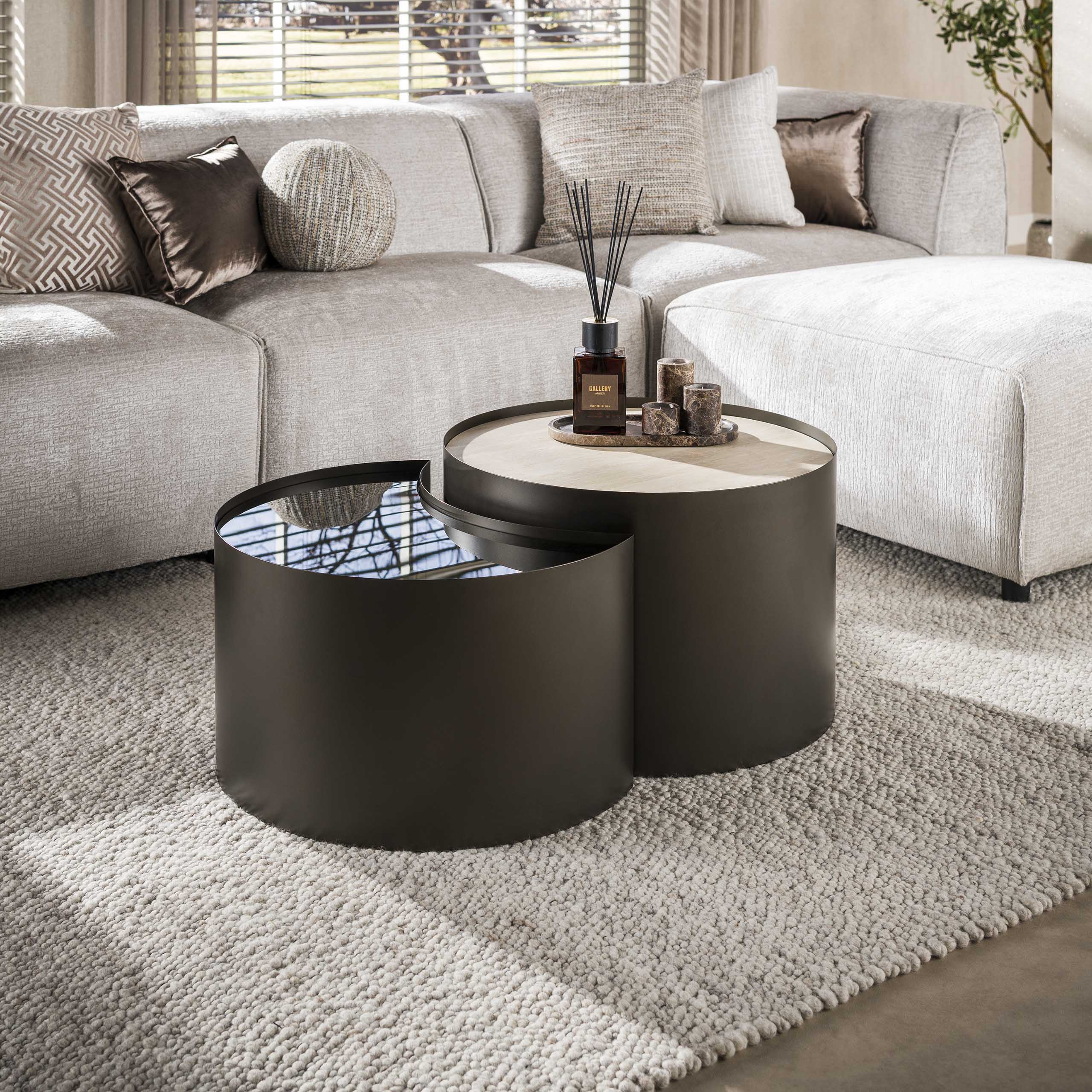 Salontafel Metal half moon set/2