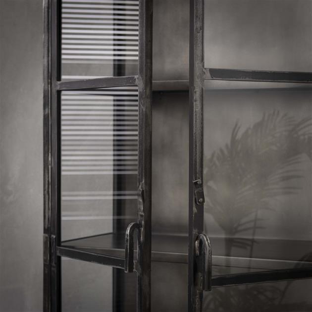Vitrinekast industrieel Rifka Gunmetal - Industrieelinhuis.nl