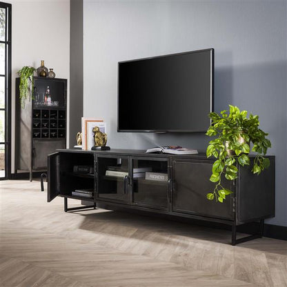 TV meubel industrieel Rifka Gunmetal 180 cm - Industrieelinhuis.nl